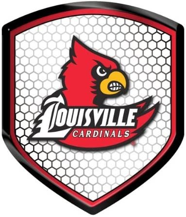 University of Louisville Cardinals High Intensity Reflector, Shield Shape, Raised Decal Sticker, 2.5x3.5 Inch, Home or Auto, Full Adhesive Backing