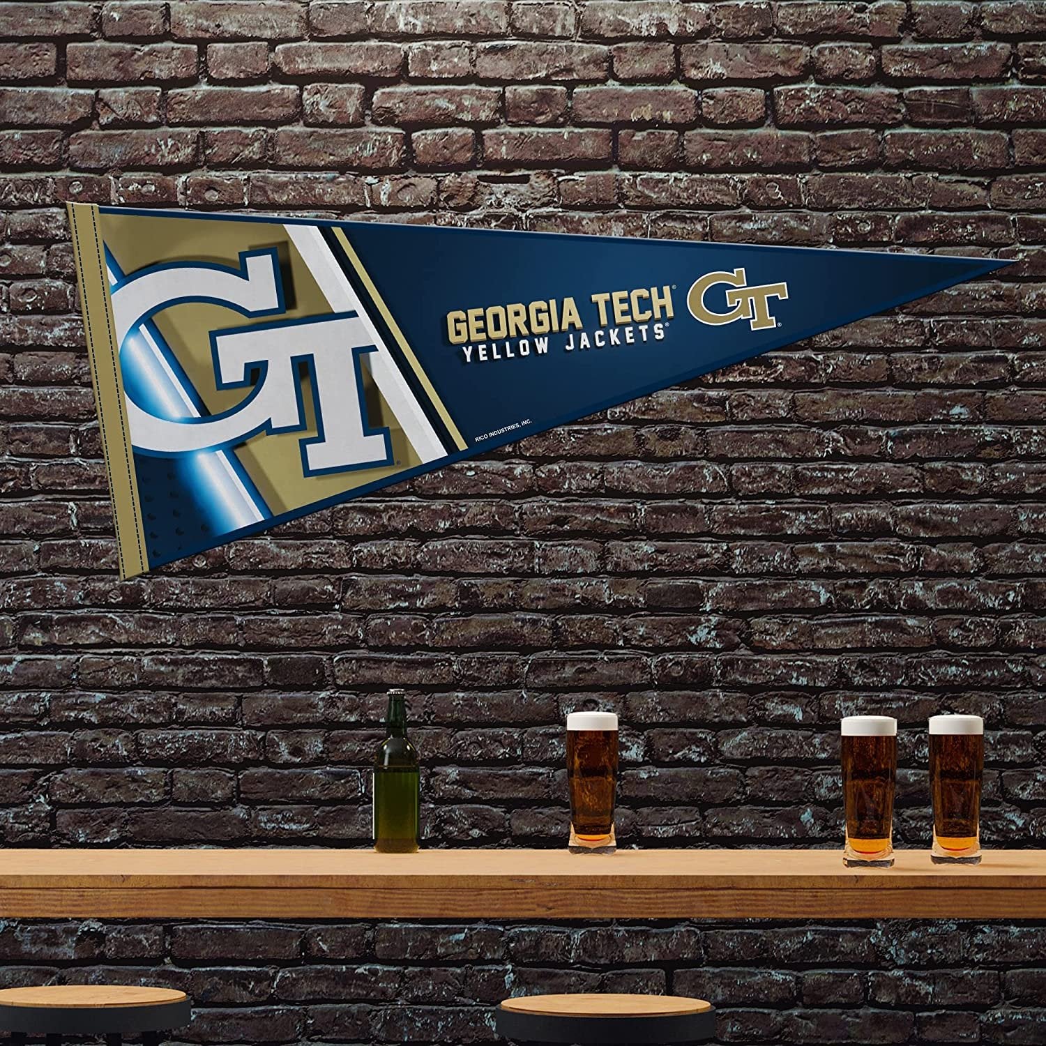 Georgia Tech Yellow Jackets Soft Felt Pennant, Primary Design, 12x30 Inch, Easy To Hang