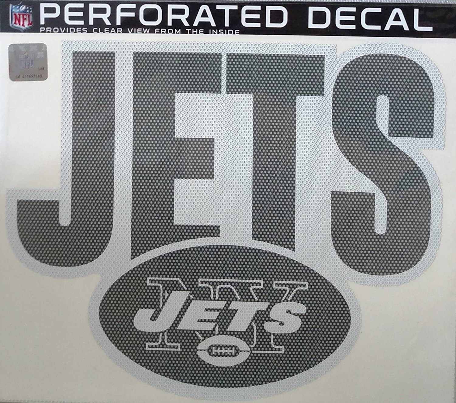 New York Jets 8 Inch Preforated Window Film Decal Sticker, One-Way Vision, Adhesive Backing