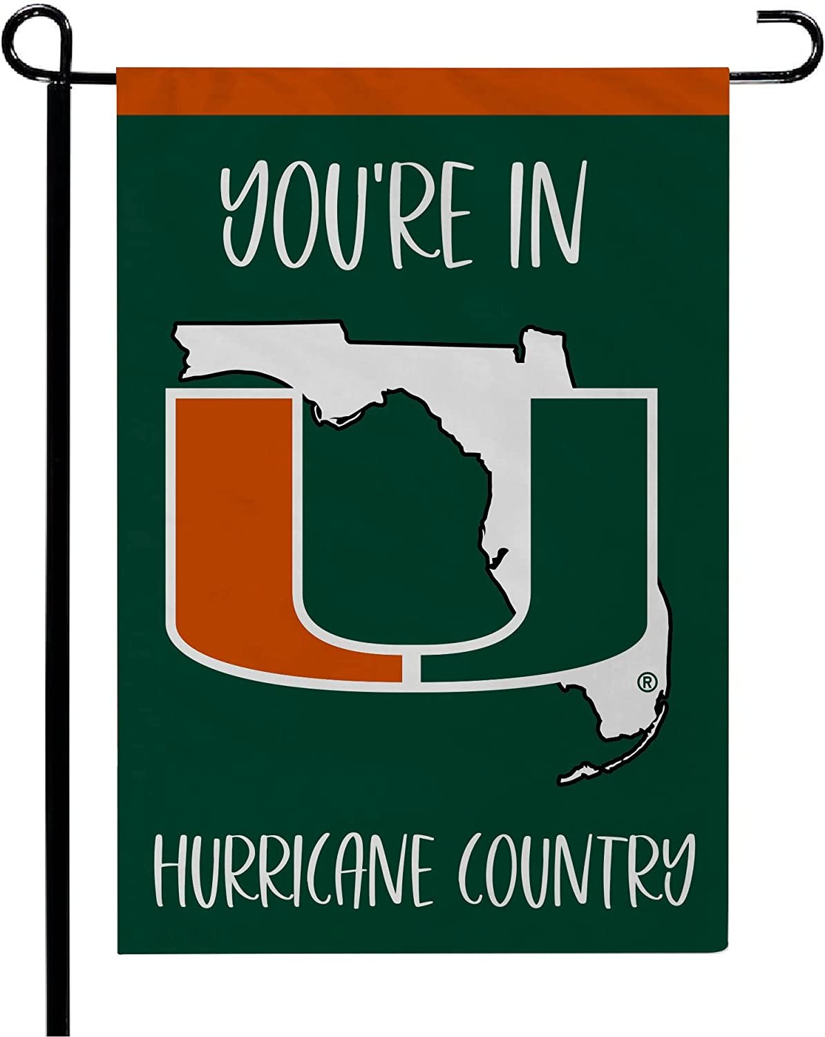 University of Miami Hurricanes Double Sided Garden Flag Banner 12x18 Inch Country Design