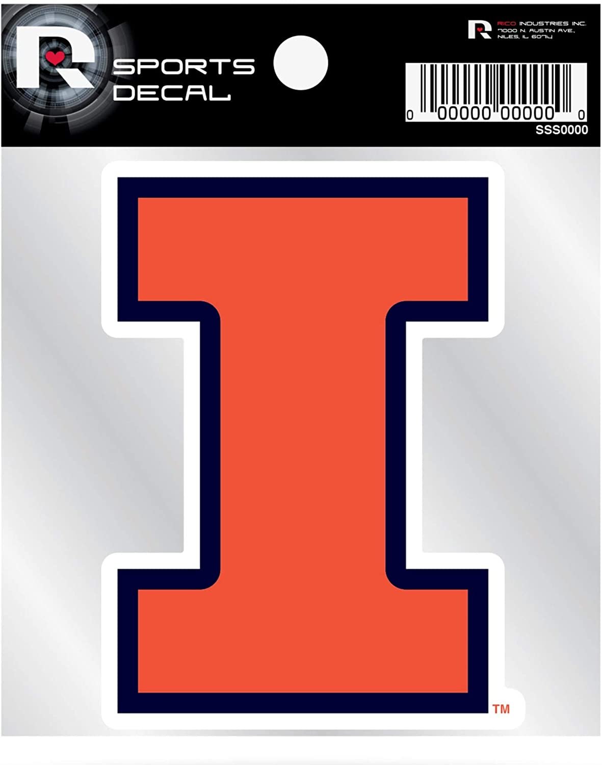 Illinois Fighting Illini Premium 4x4 Decal with Clear Backing Flat Vinyl Home Auto Sticker University of