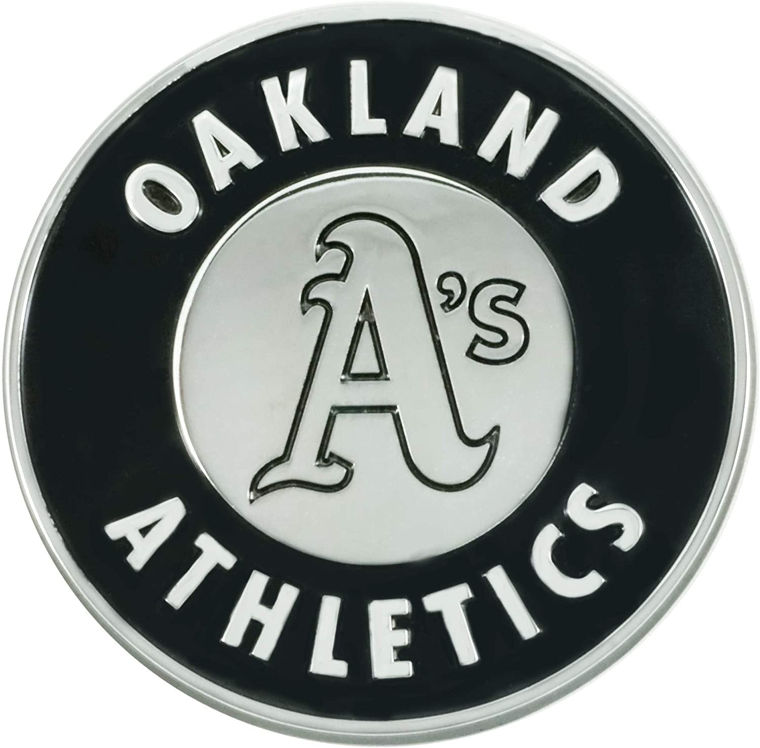 Oakland Athletics A's Solid Metal Chrome Auto Emblem Raised Decal