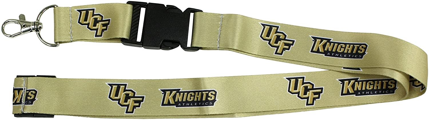 University of Central Florida UCF Knights Premium Double Sided Lanyard keychain, Breakaway Safety Clip, Detachable Buckle