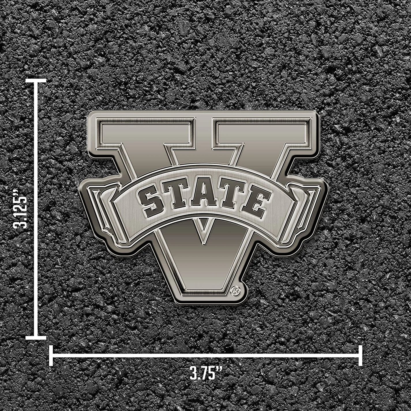 Valdosta State Blazers Solid Metal Auto Emblem Antique Nickel for Car/Truck/SUV