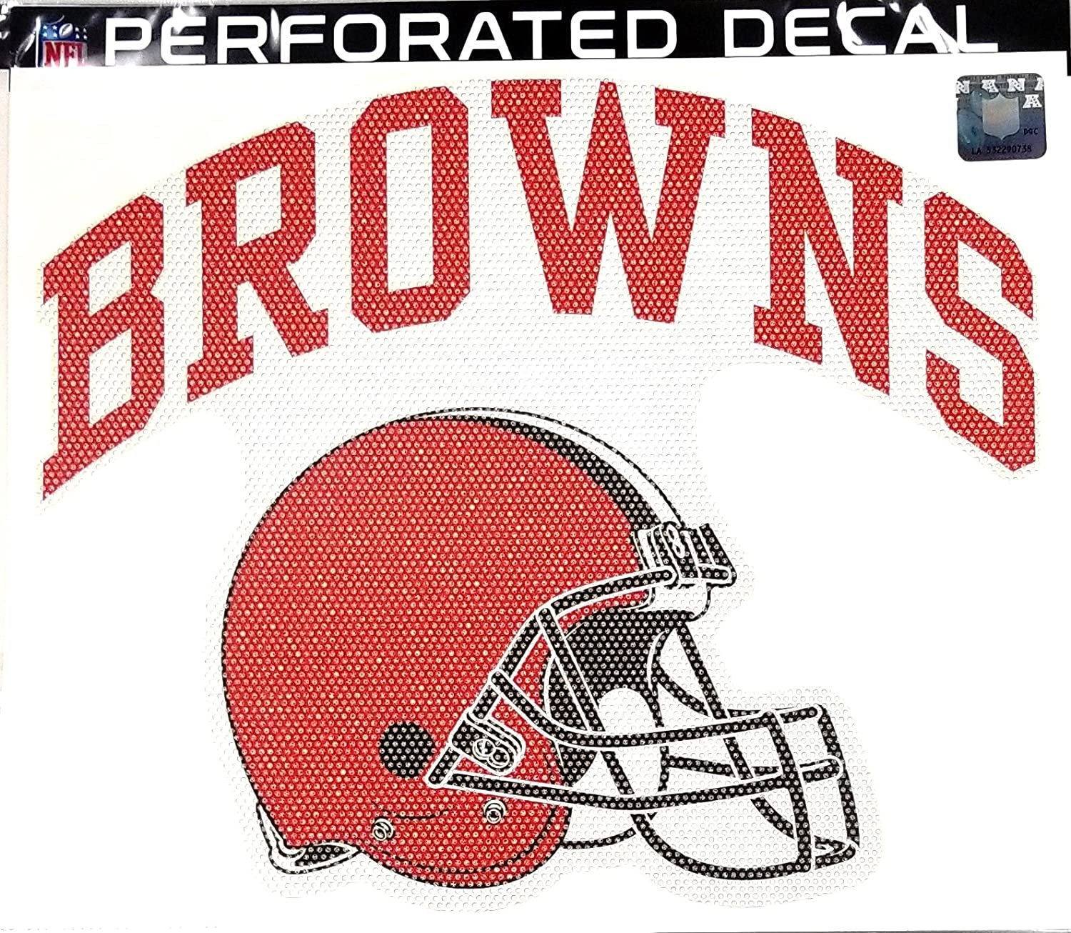 Cleveland Browns 12 Inch Preforated Window Film Decal Sticker, One-Way Vision, Adhesive Backing