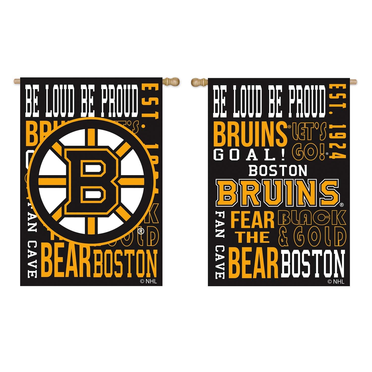 Boston Bruins Premium Garden Flag Banner, Double Sided, Linen, Fan Rules, 13x18 Inch