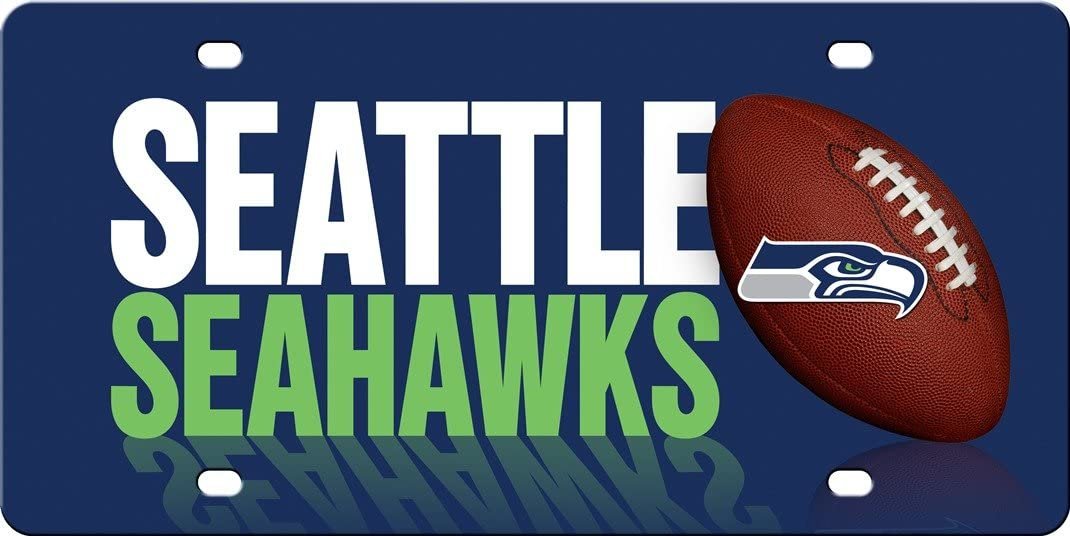 Seattle Seahawks Premium Laser Tag License Plate, Acrylic, Printed, 12x6 Inch