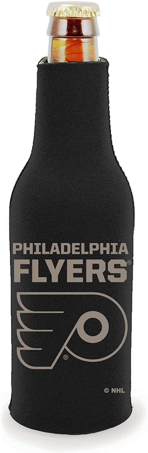 Philadelphia Flyers 2-Pack Tonal Black Design Zipper Bottle Neoprene Beverage Insulator Holder Hockey