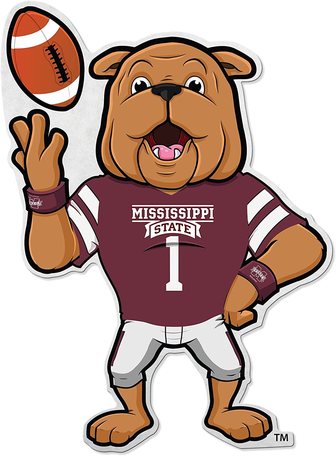 Rico Industries NCAA Mississippi State Bulldogs Shape Cut Mascot Pennant - Home, Living Room, Bedroom, Mancave Decor - Soft Felt Material - Made