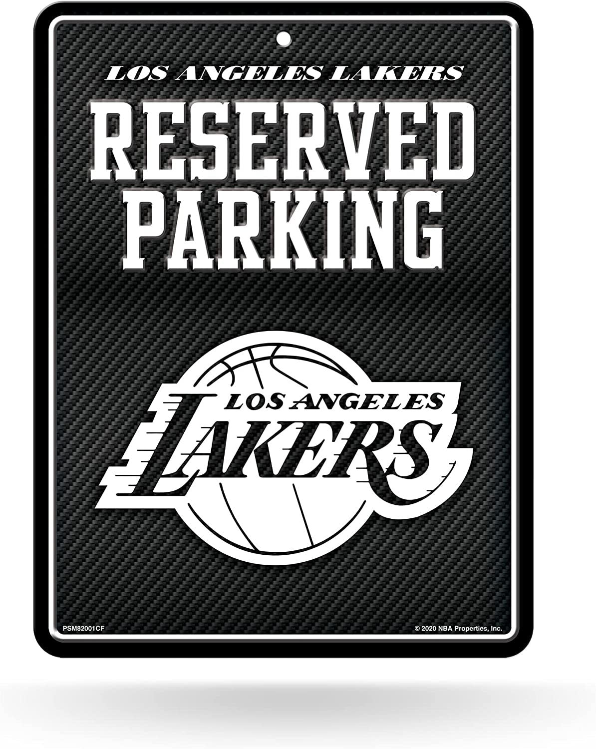Los Angeles Lakers Metal Parking Novelty Wall Sign 8.5 x 11 Inch Carbon Fiber Design