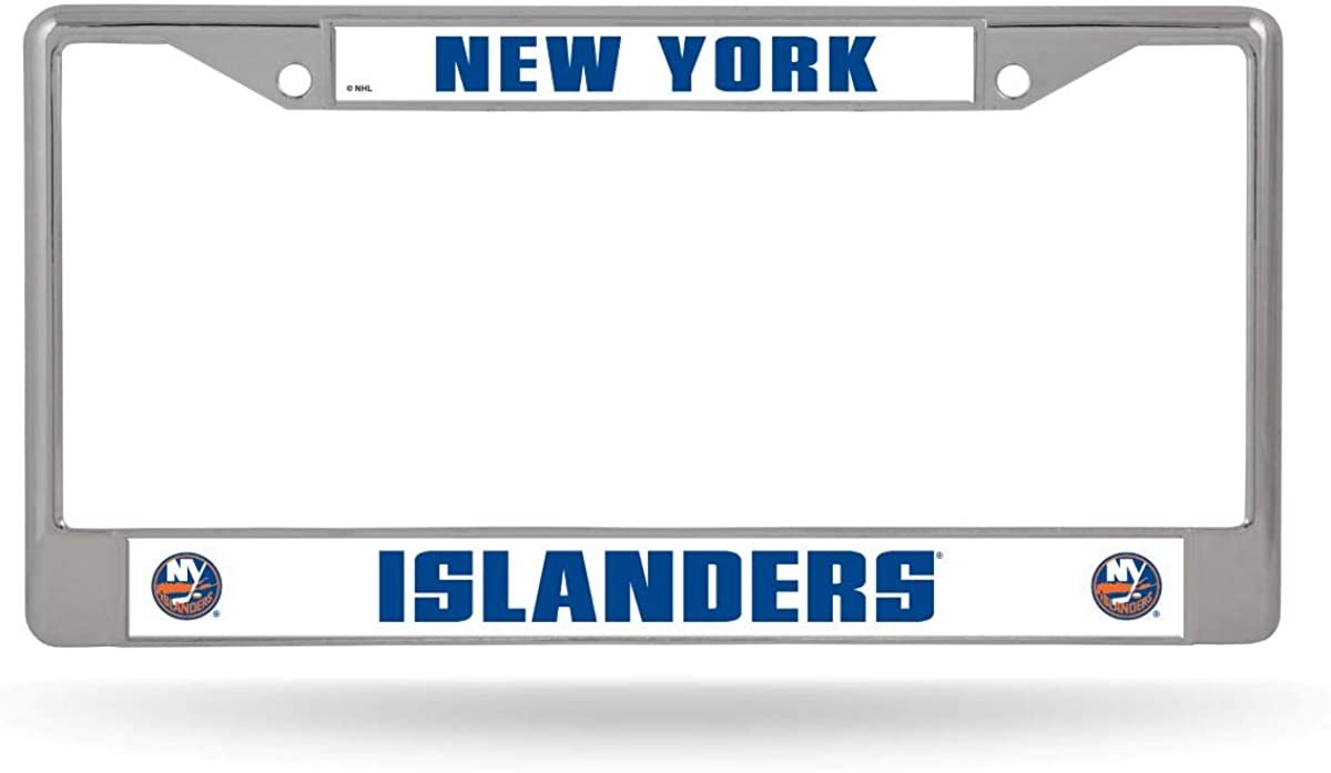 New York Islanders Metal License Plate Frame Chrome Tag Cover 6x12 Inch