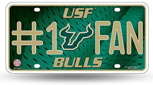 University of South Florida USF Bulls #1 Fan Metal Tag License Plate, 12x6 Inch