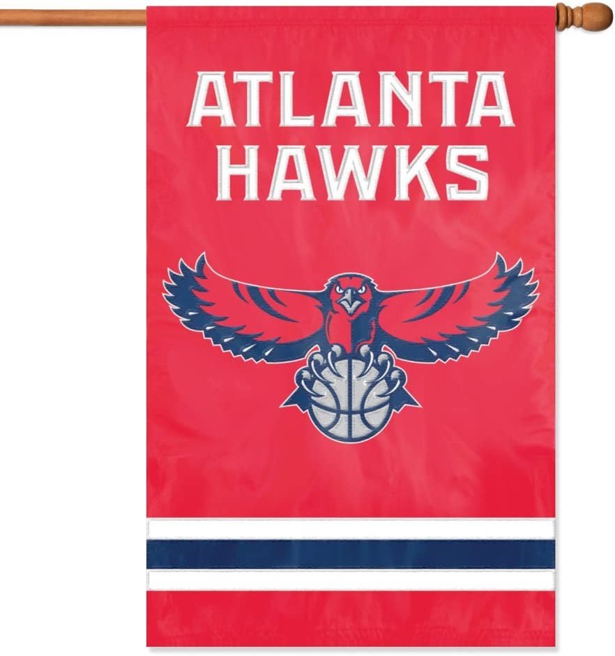Atlanta Hawks House Banner Flag Applique Embroidered Double Sided 44 x 28