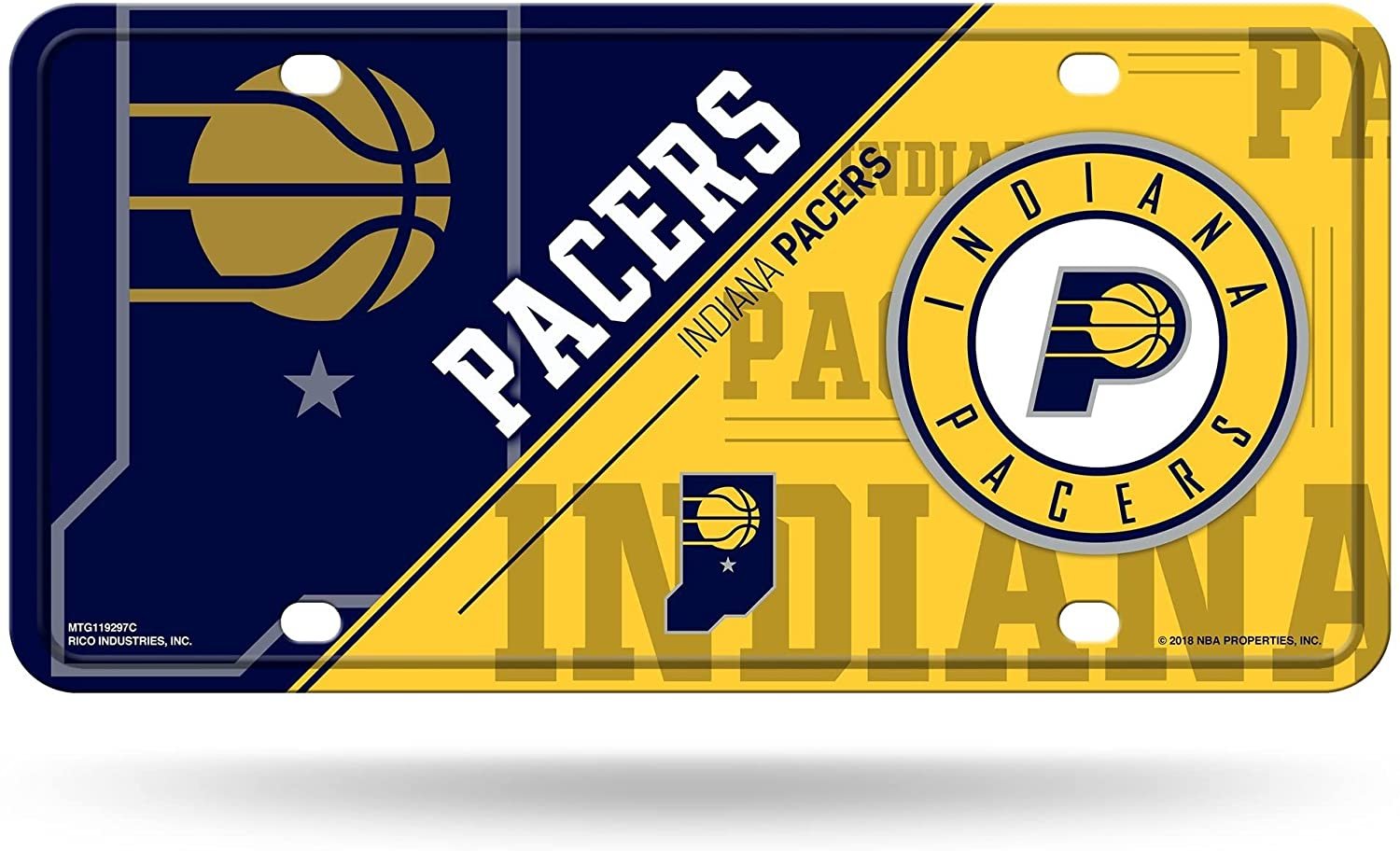 Indiana Pacers Metal Tag License Plate Novelty 6x12 Inch Split Design