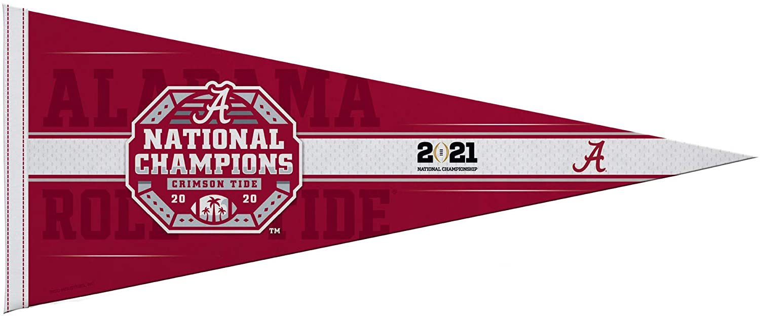 University of Alabama Crimson Tide 2020 Champions Soft Felt Pennant, 12x30 Inch, Easy To Hang