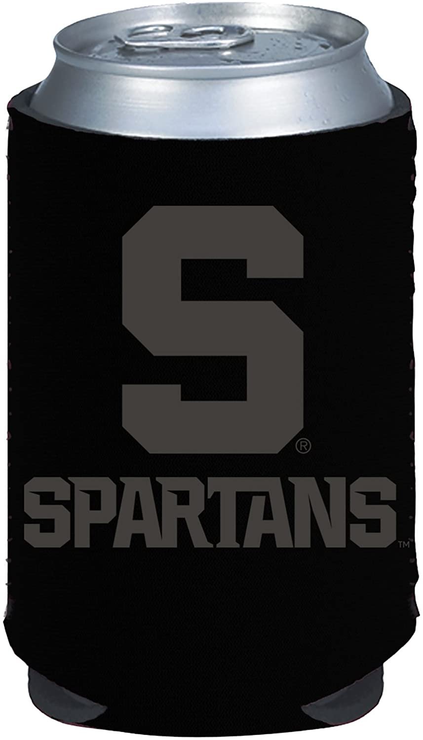 Michigan State Spartans 2-Pack Black Tonal CAN Beverage Insulator Neoprene Holder Cooler Decal University of