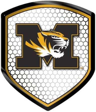 University of Missouri Tigers High Intensity Reflector, Shield Shape, Raised Decal Sticker, 2.5x3.5 Inch, Home or Auto, Full Adhesive Backing
