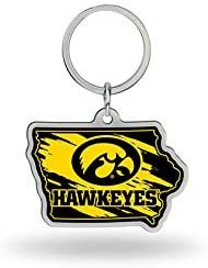 University of Iowa Hawkeyes Metal Keychain State Shape Design