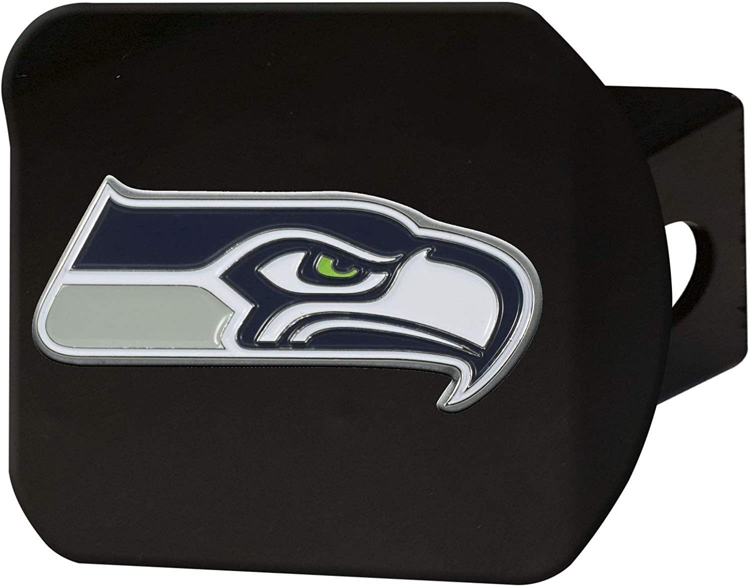 Seattle Seahawks Hitch Cover Black Solid Metal with Raised Color Metal Emblem 2" Square Type III