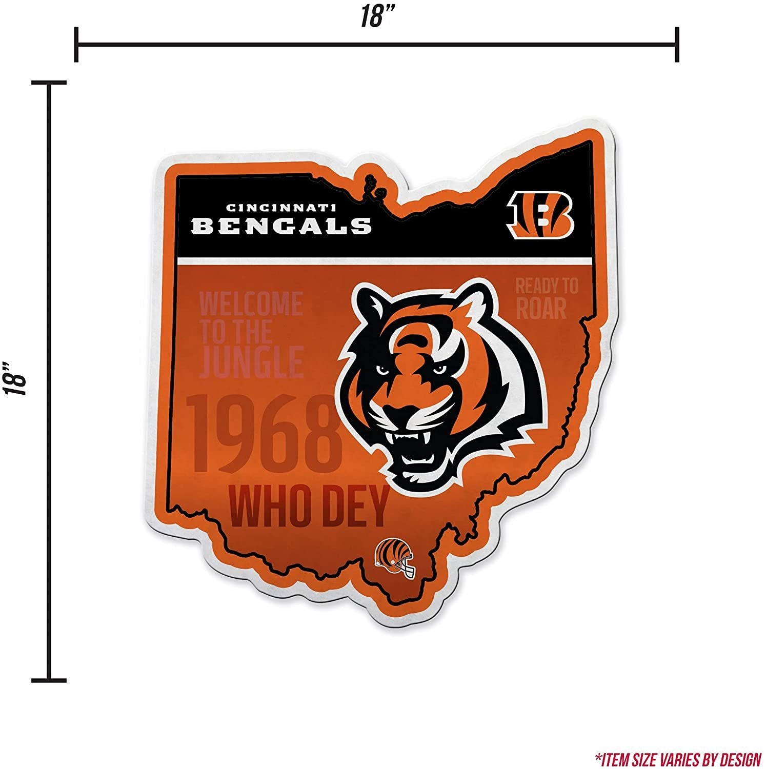 Cincinnati Bengals Pennant State Shape 18 Inch Soft Felt
