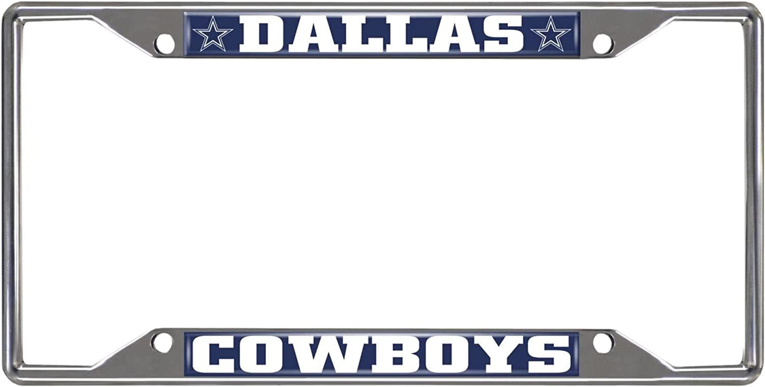 Dallas Cowboys Metal License Plate Frame Chrome Tag Cover 6x12 Inch