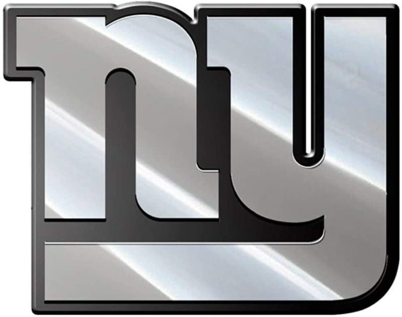 New York Giants Premium Solid Metal Raised Auto Emblem Shape Cut Adhesive Backing