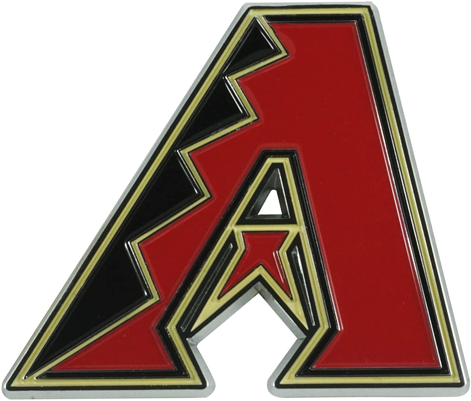 Arizona Diamondbacks Solid Metal Color Auto Emblem Raised Decal Adhesive Tape Backing