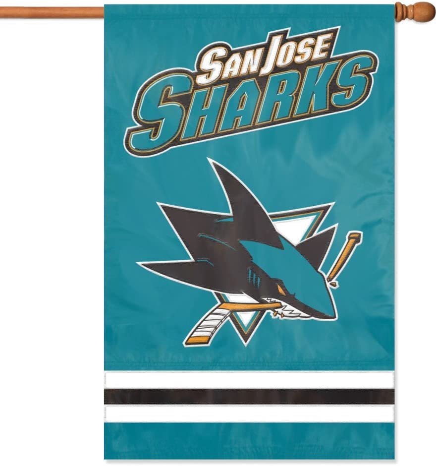 San Jose Sharks Banner Flag Embroidered Premium 2-sided 28x44 Outdoor Football