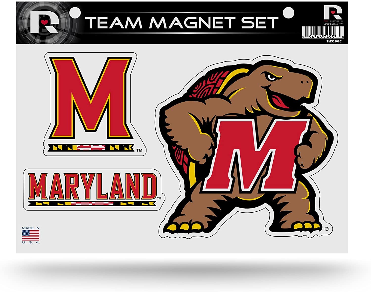 Maryland Terrapins university of Multi Magnet Sheet Shape Cut 8x11 Inch