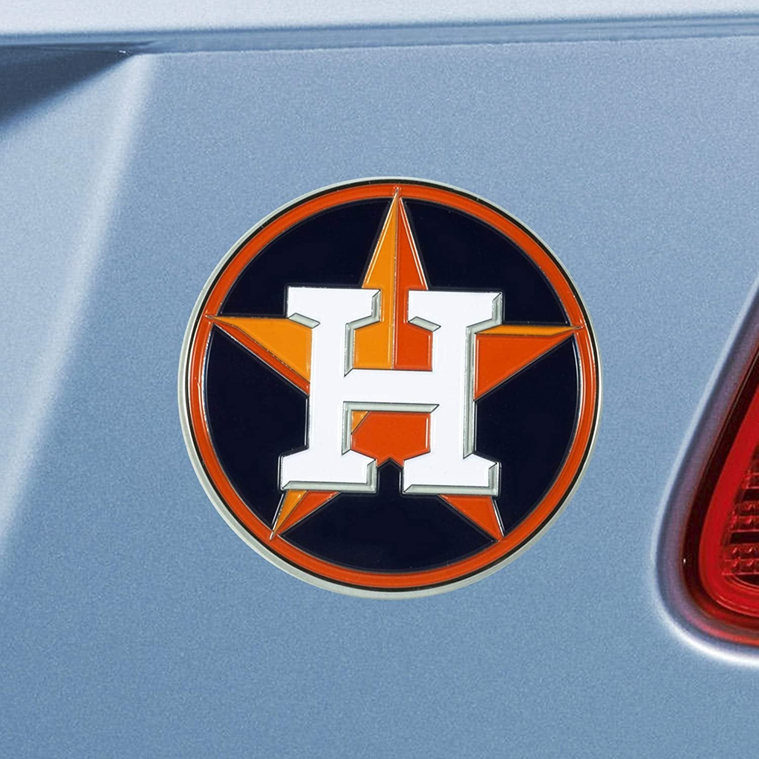 Houston Astros Premium Solid Metal Color Chrome Auto Emblem Decal