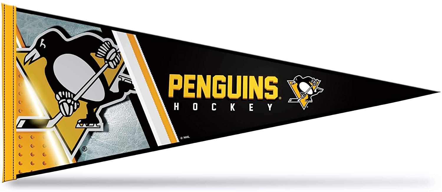 Pittsburgh Penguins Soft Felt Pennant, Primary Design, 12x30 Inch, Easy To Hang