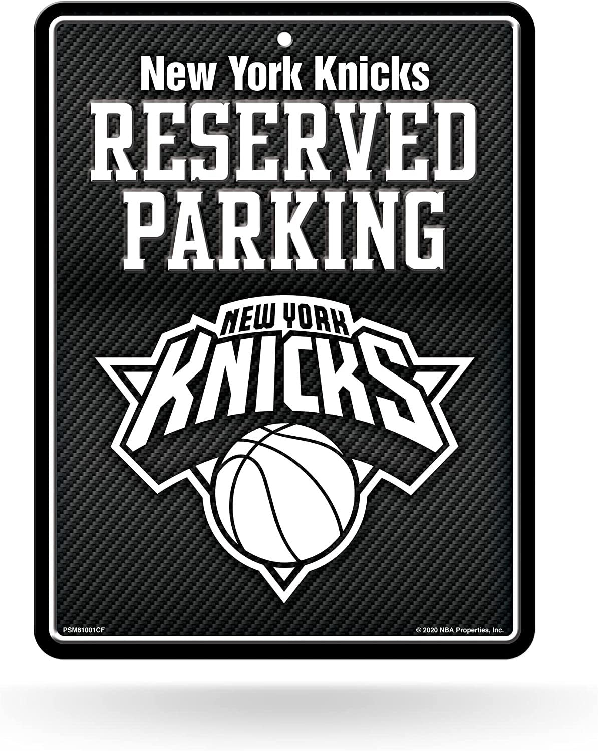 New York Knicks Metal Parking Novelty Wall Sign 8.5 x 11 Inch Carbon Fiber Design