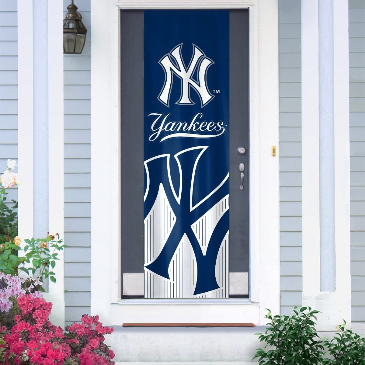 New York Yankees Door Banner Flag, 84 x 24 Inch, Elastic Straps on Back, House or Office