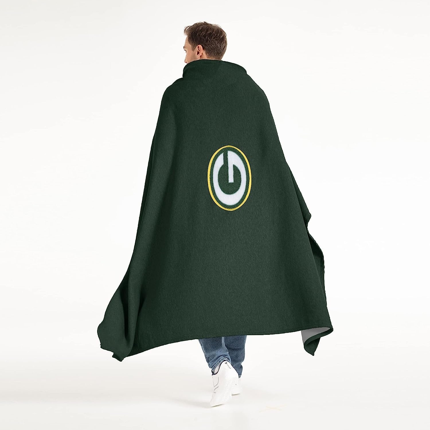 Green Bay Packers Throw Blanket, Sweatshirt Design, Embroidered Logo, Dominate Style, 54x84 Inch