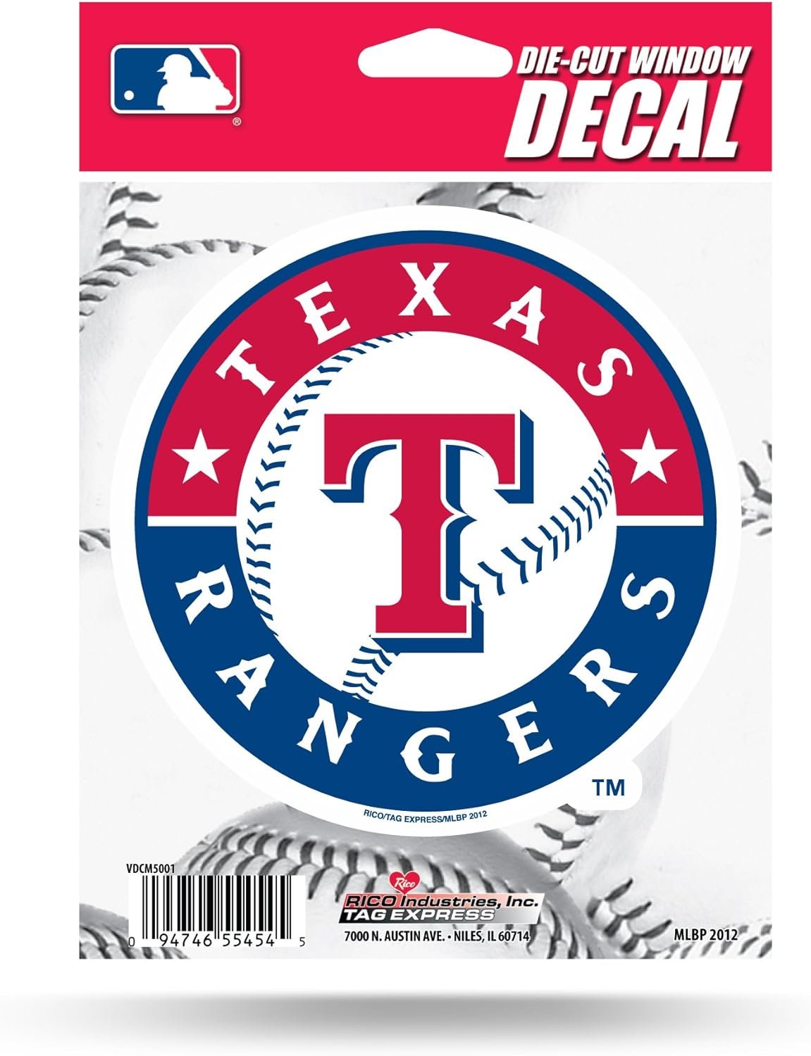 Texas Rangers 5 Inch Die Cut Flat Vinyl Decal Sticker Adhesive Backing
