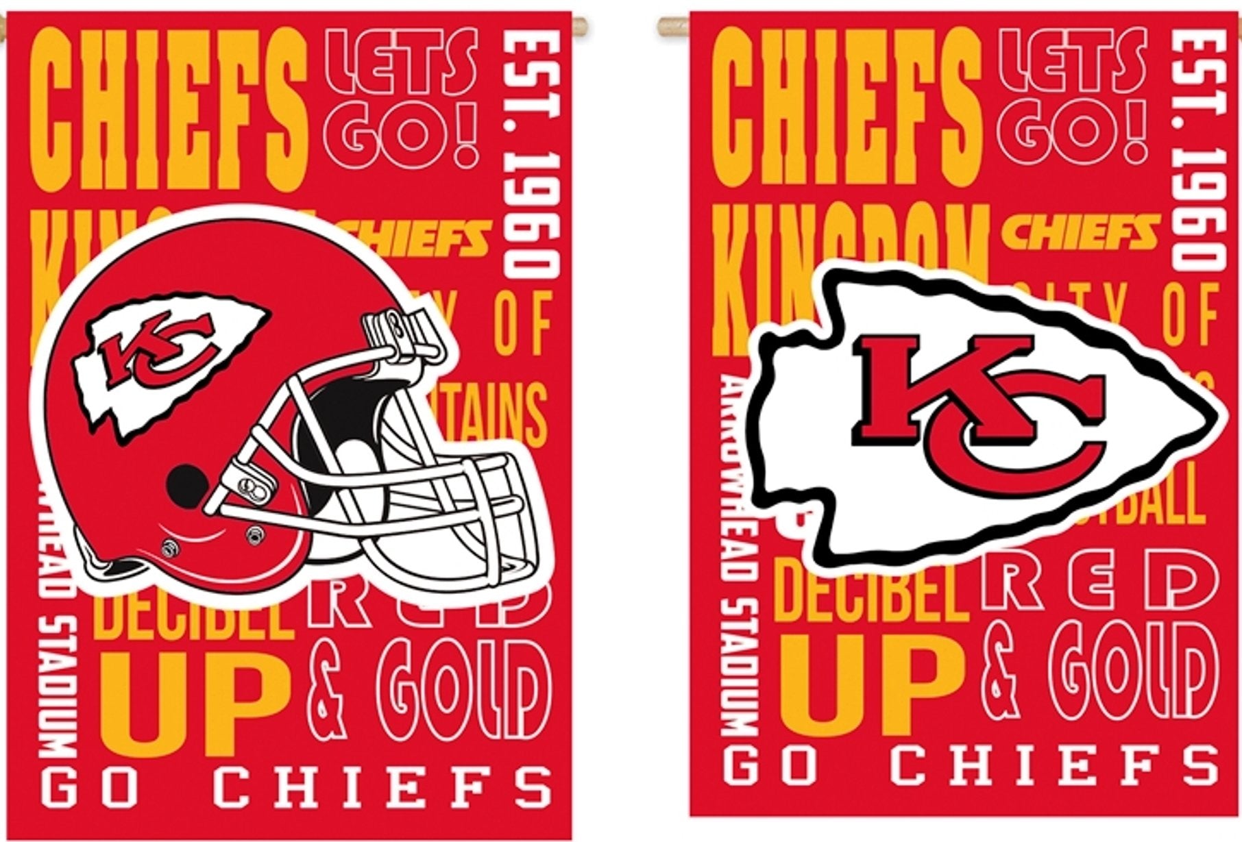 Kansas City Chiefs Premium Double Sided Banner Flag 28x44 Inch Fan Rules Design Indoor Outdoor