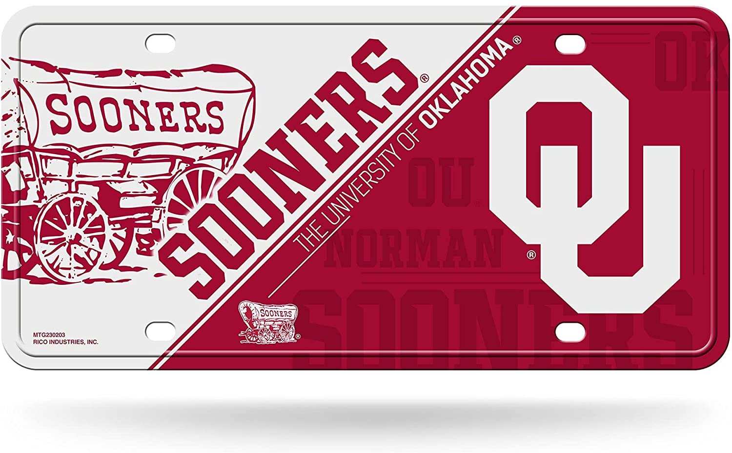University of Oklahoma Sooners Metal Tag License Plate Novelty 6x12 Inch Split Design