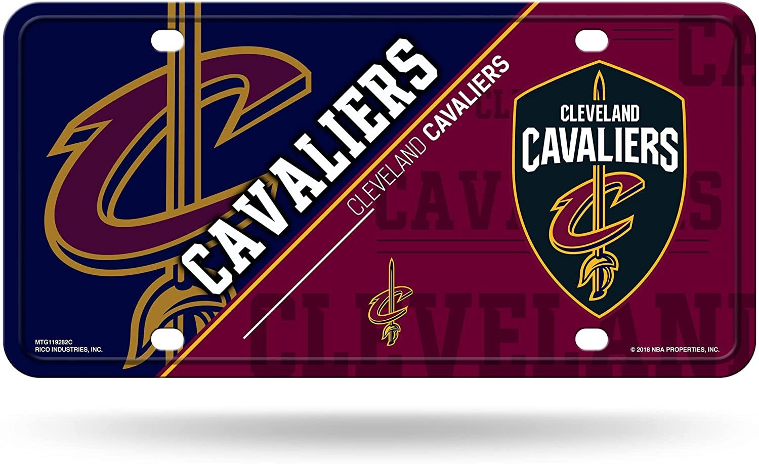 Cleveland Cavaliers Metal Auto Tag License Plate, Split Design, 6x12 Inch