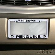 Pittsburgh Penguins White Plastic License Plate Tag Frame Cover Hockey