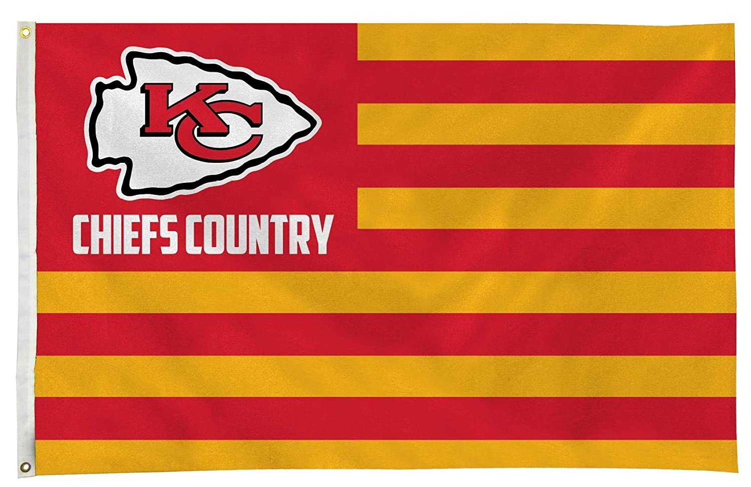 Kansas City Chiefs Premium 3x5 Feet Flag Banner, Country Design, Metal Grommets, Outdoor Use, Single Sided