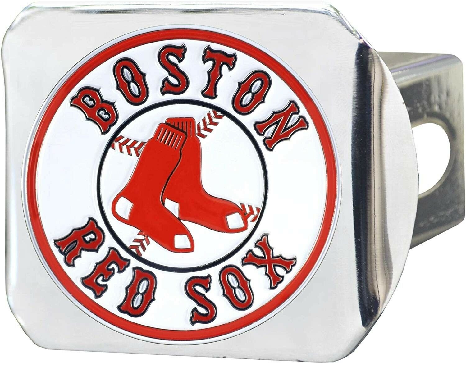 Boston Red Sox Hitch Cover Solid Metal with Raised Color Metal Emblem 2" Square Type III
