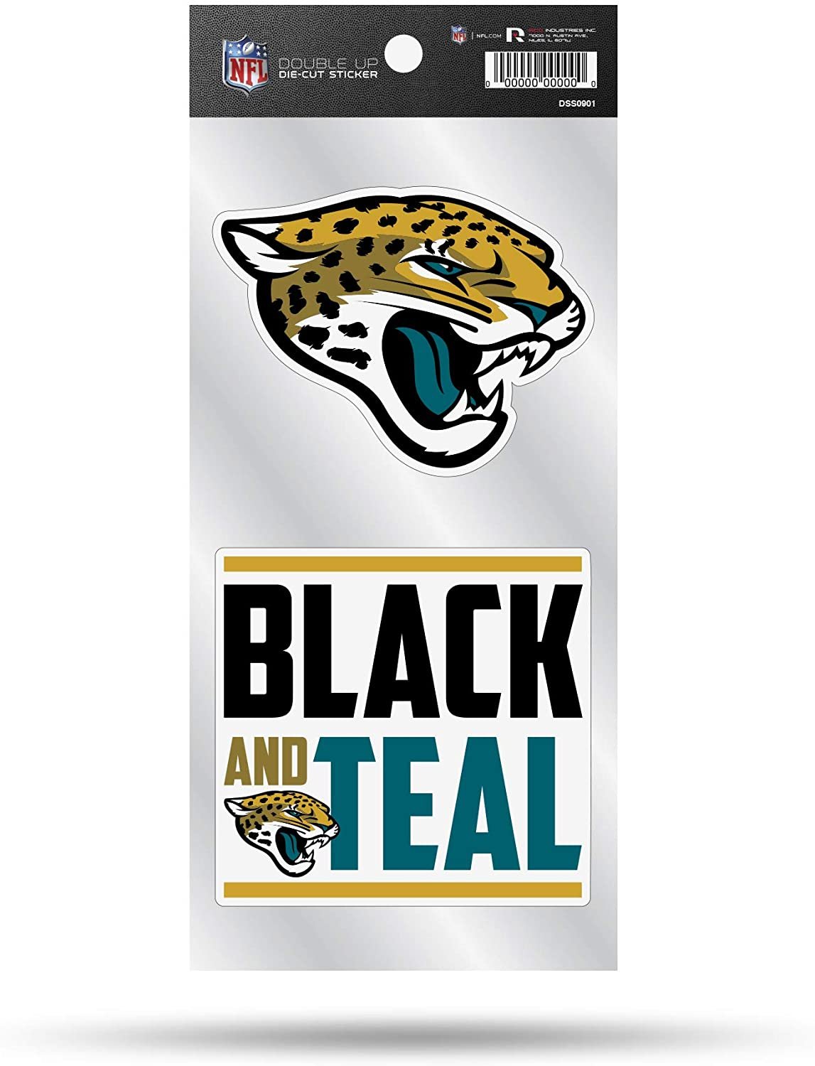 Jacksonville Jaguars Double Up Die Cut 2-Piece Sticker Sheet