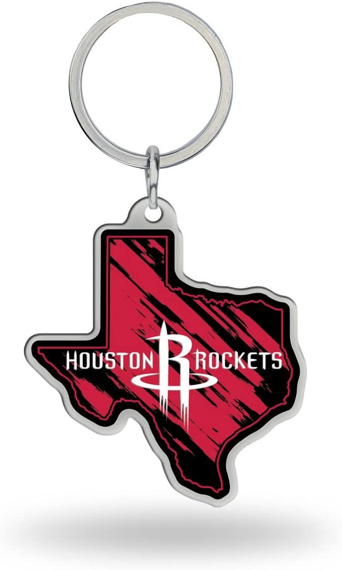 Houston Rockets Metal Keychain State Shaped