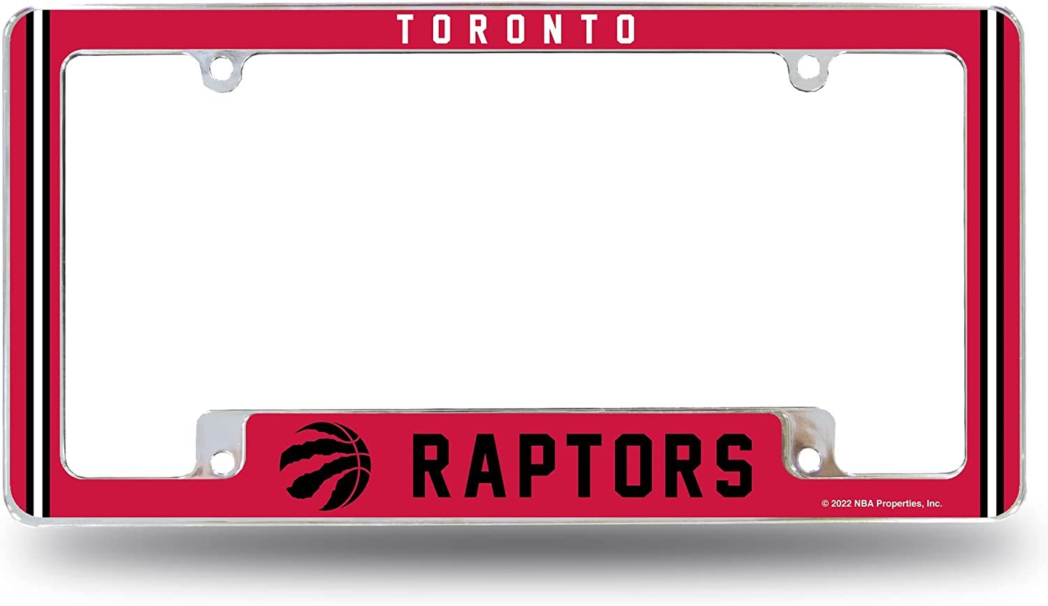 Toronto Raptors Metal License Plate Frame Chrome Tag Cover Alternate Design 6x12 Inch