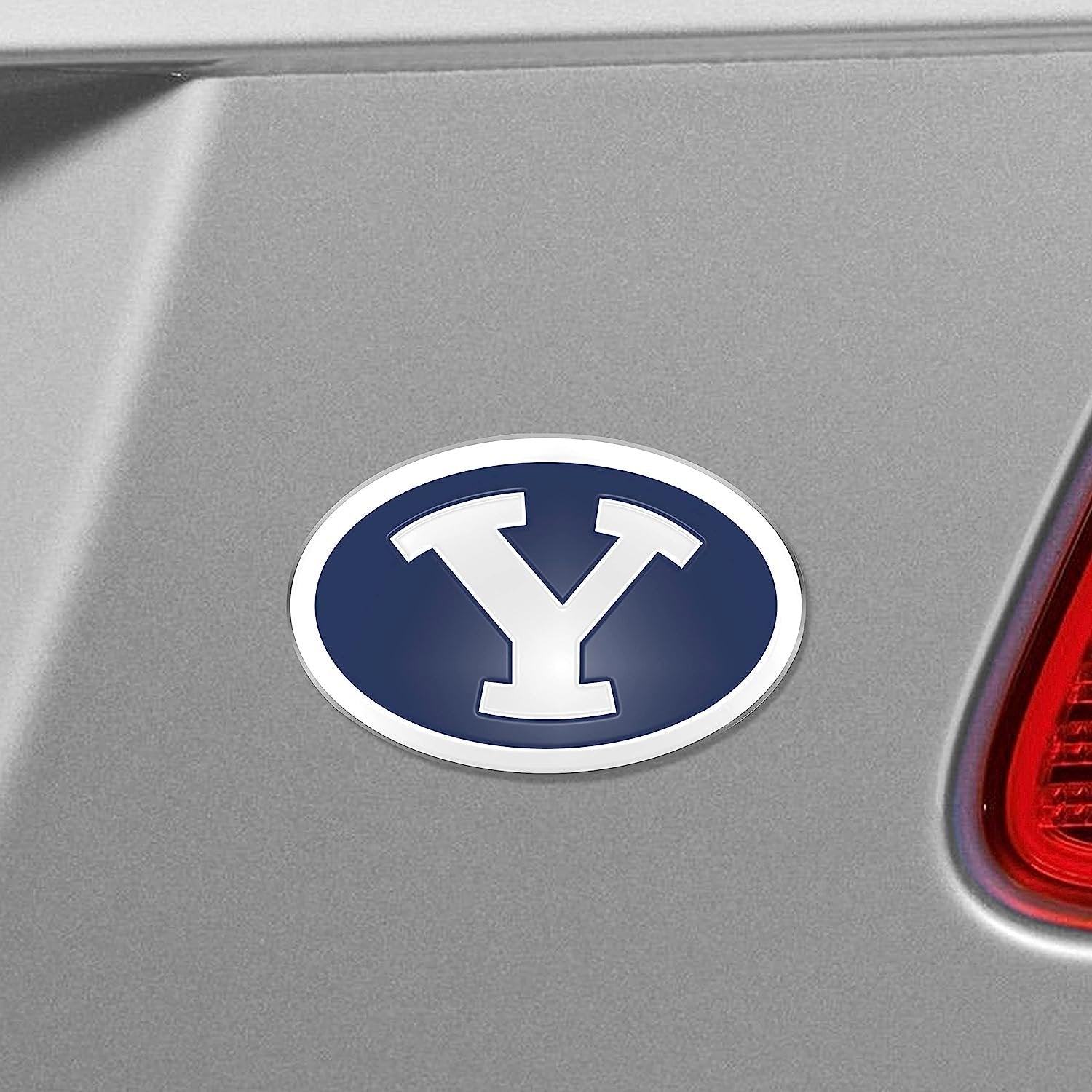 Brigham Young University Cougars Byu Embossed Color Auto Emblem Aluminum Metal Raised Decal Sticker Full Adhesive Backing