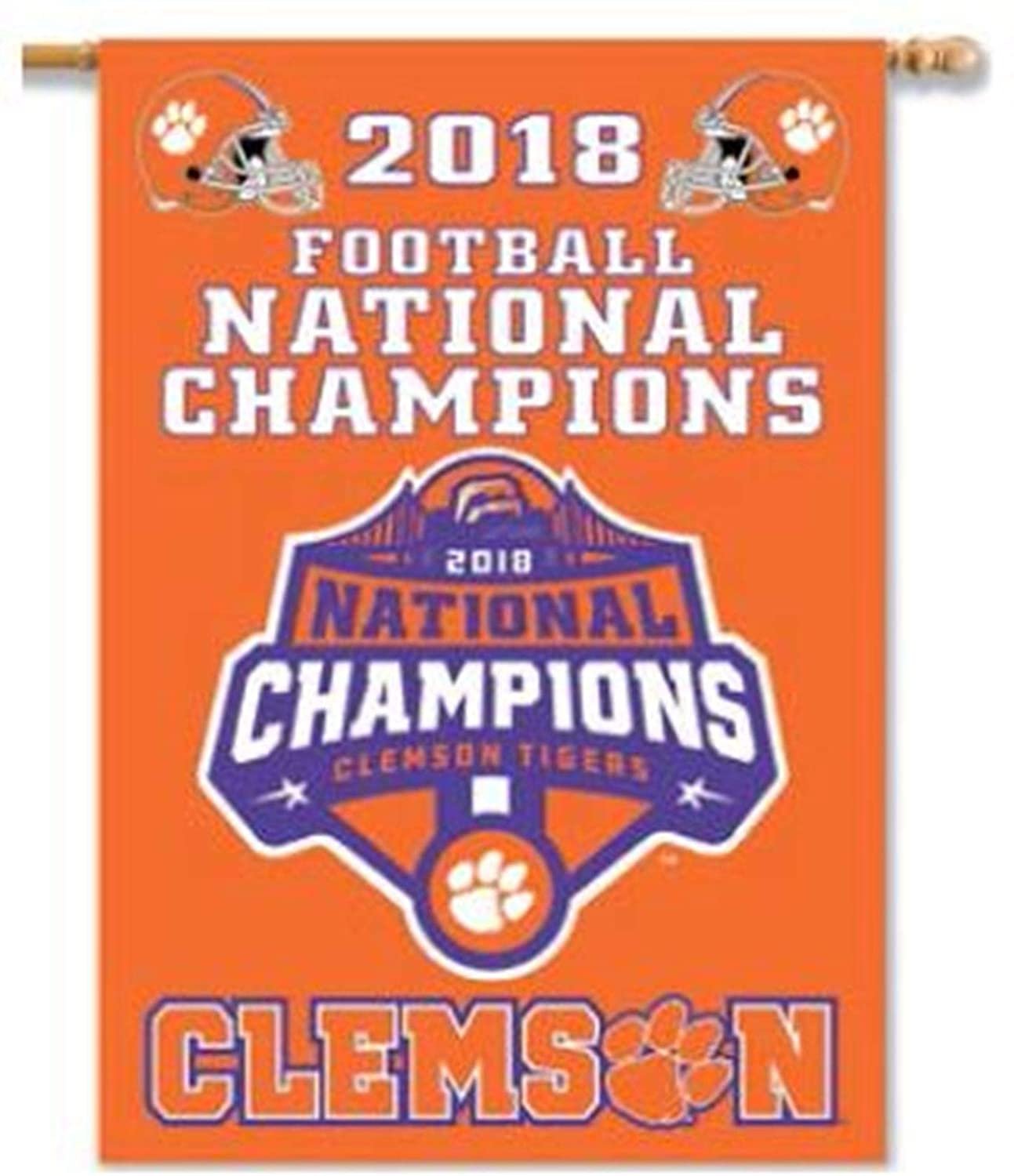 Clemson Tigers 2018 Champions Premium 2-Sided 28x40 Banner House Flag University