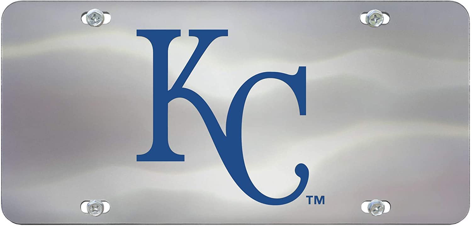 Kansas City Royals License Plate Tag, Premium Stainless Steel Diecast, Chrome, Raised Solid Metal Color Emblem, 6x12 Inch