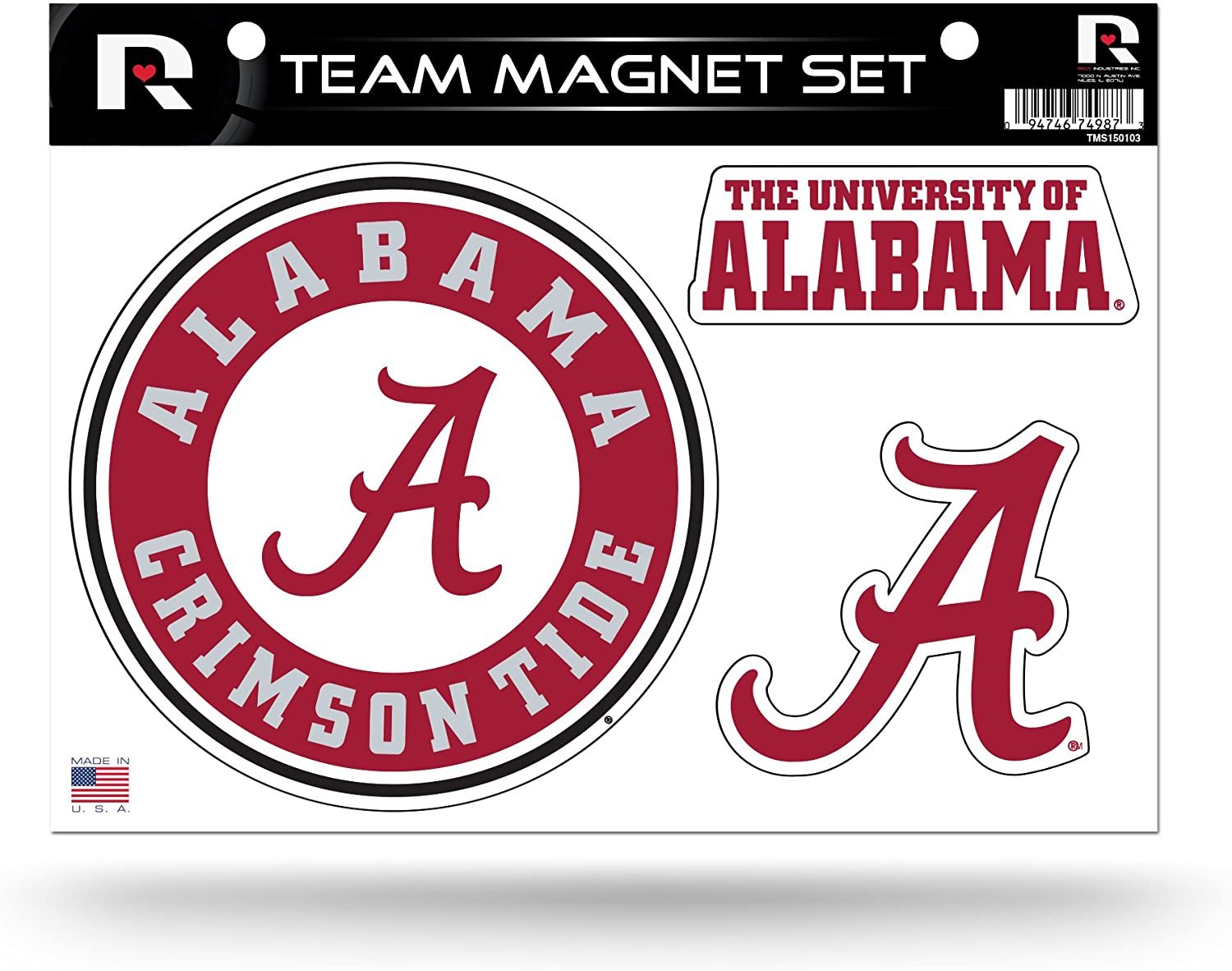 Alabama Crimson Tide University of Multi Magnet Sheet Shape Cut 8x11 Inch