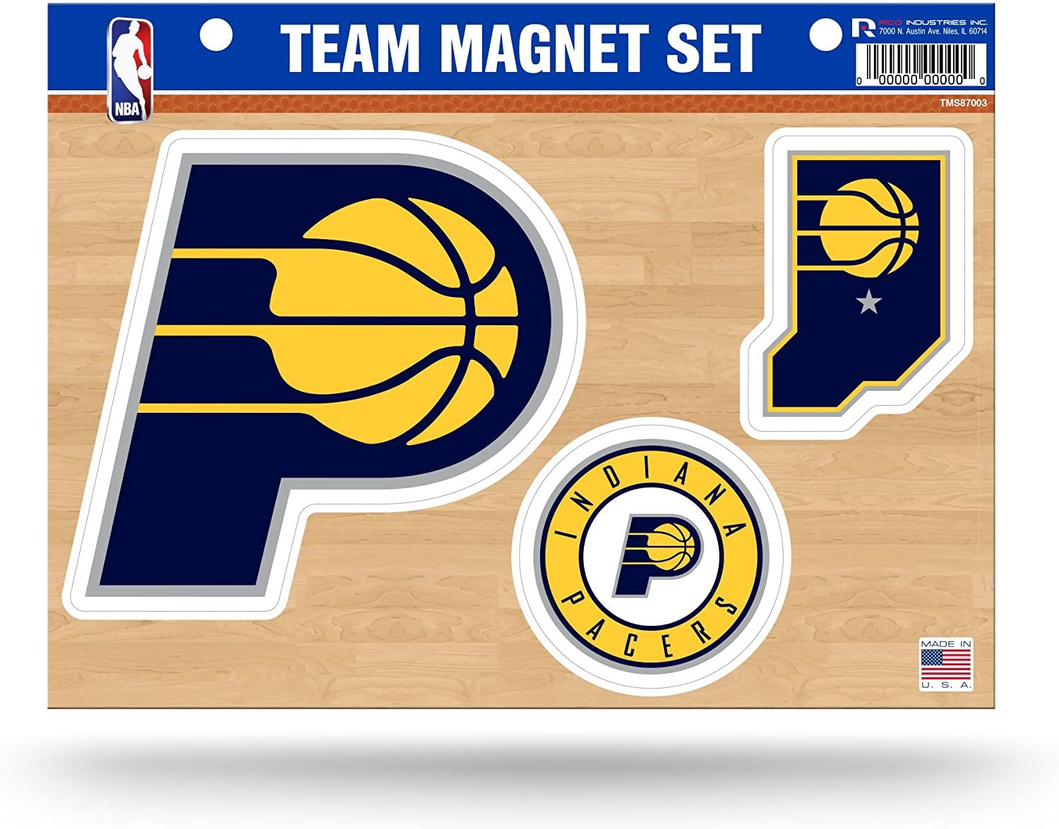 Indiana Pacers Team Multi Magnet Set, 8.5x11 Inch Sheet, Die Cut, Auto Home
