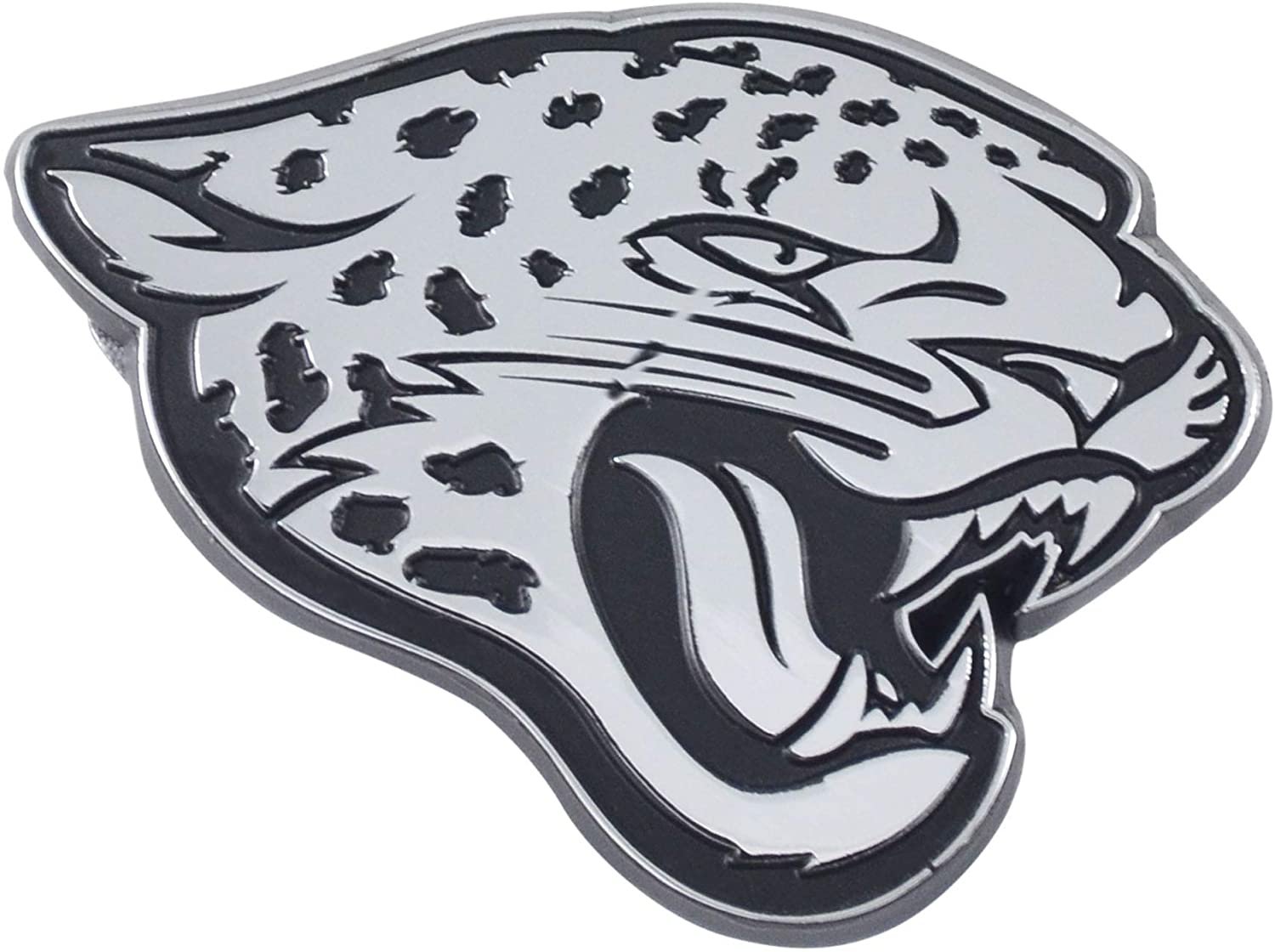 Jacksonville Jaguars Premium Solid Metal Raised Auto Emblem, Shape Cut, Adhesive Backing